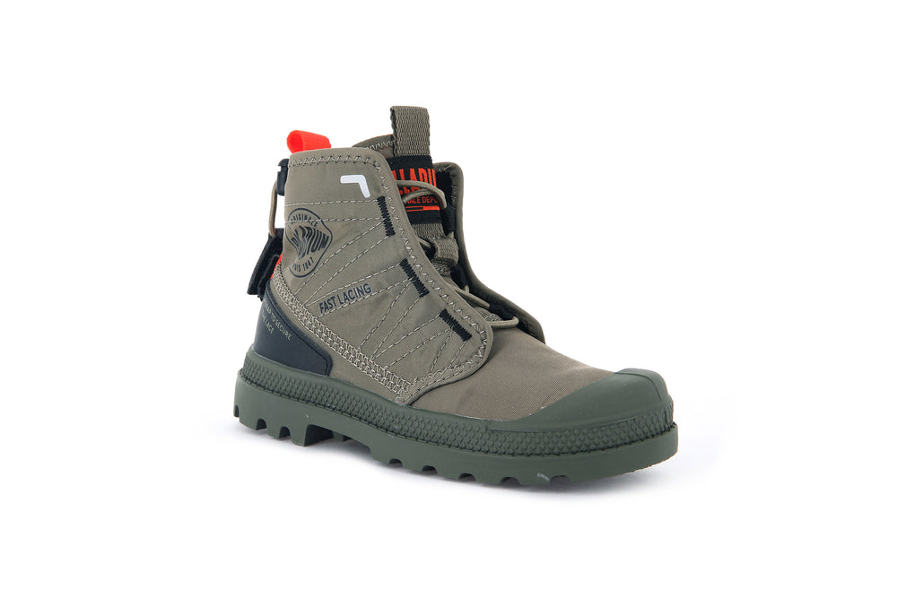 Botas Palladium PAMPA TRAVEL Niños Verde | Costa Rica-72605